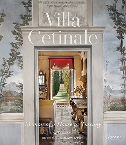 Book cover showing an ornate doorway looking out onto a cypress-lined garden in Tuscany.
