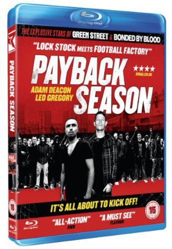 Blu-ray cover for “Payback Season” featuring three men in a crowd.