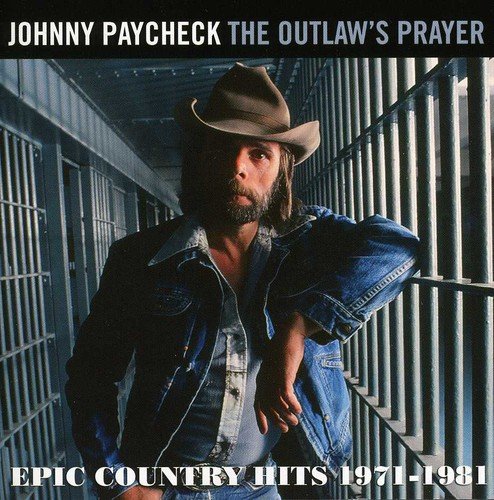 "CD cover of Johnny Paycheck album, man in cowboy hat, jail cell background."