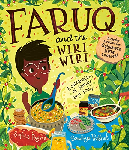 Book cover illustration of a boy cooking surrounded by various dishes and green foliage.
