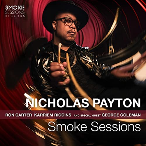 Nicholas Payton in hat with trumpet, album cover for "Smoke Sessions.