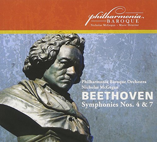 CD cover featuring Beethoven bust, with text on orange and blue background.