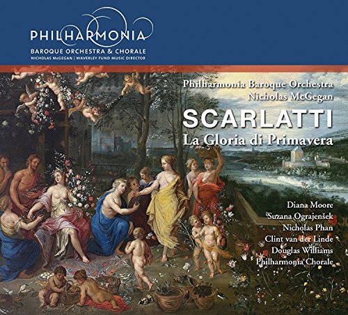 CD cover for Scarlatti’s “La Gloria di Primavera” with classical painting.