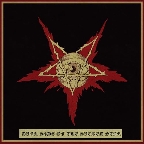 Dark album cover featuring a stylized eye within a starburst design.