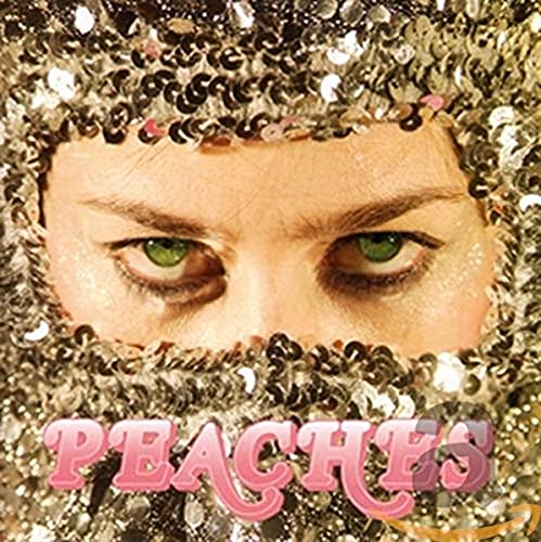 CD cover with close-up of eyes framed by silver sequins and pink text.