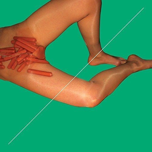 Album cover featuring a person’s legs against a bright green background.