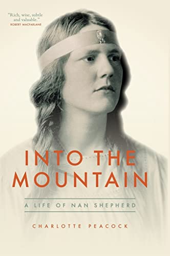 Book cover: Portrait of a woman with headscarf, title “Into the Mountain.”