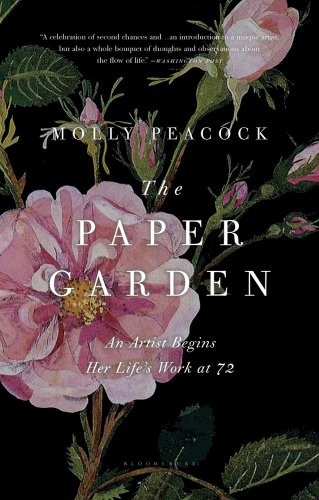 Book cover featuring watercolor paintings of pink and white roses on black.