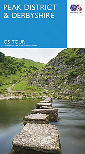Map cover featuring a stone path and green hills in Peak District.