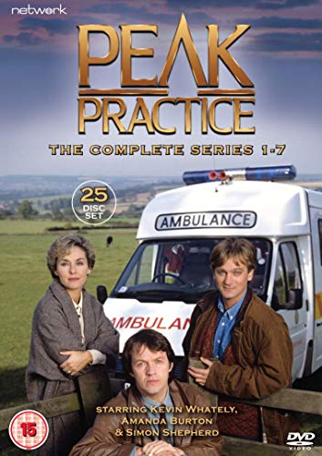 DVD cover for “Peak Practice” series 1-7, featuring cast and ambulance.