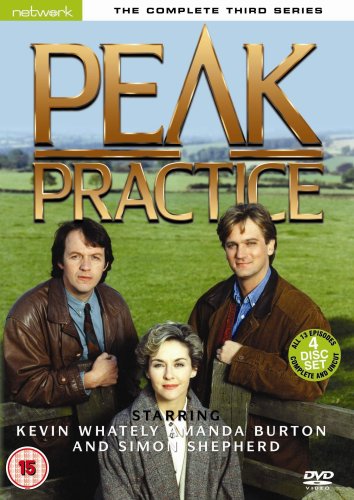 “Peak Practice” Series 3 DVD cover with cast photos and rural landscape.