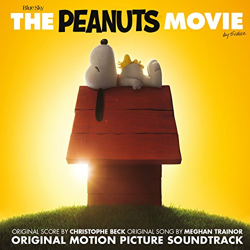 CD cover for "The Peanuts Movie" soundtrack featuring Snoopy and Woodstock.