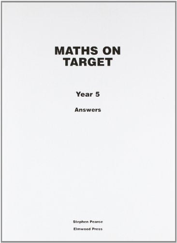 Black and white cover of "Maths on Target Year 5 Answers" book.