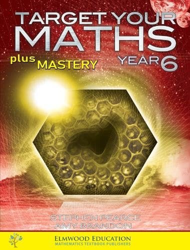 Year 6 maths textbook cover with a hexagonal eye and red background.