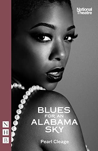 Black and white portrait of a woman wearing pearls, with book title text overlaid.