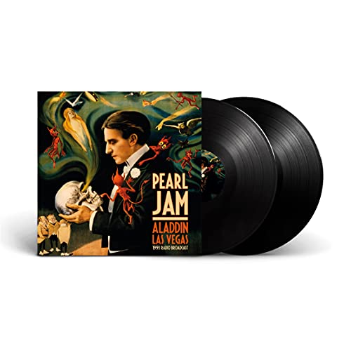 Pearl Jam “Aladdin” vinyl record with illustrated cover and two black discs.
