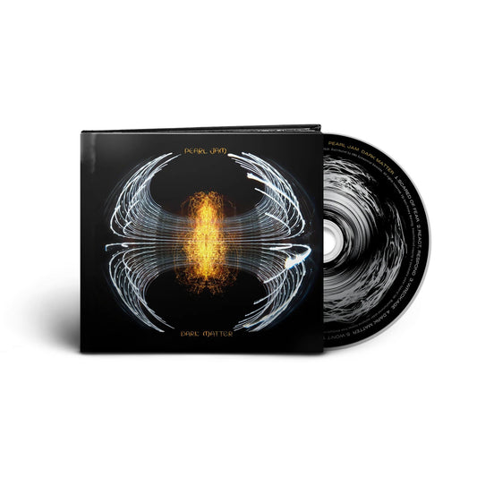 Pearl Jam Dark Matter CD case with abstract light art and exposed disc.