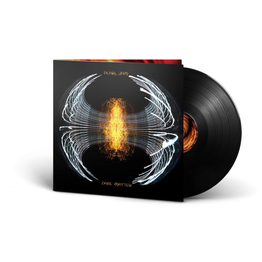 Pearl Jam’s “Dark Matter” vinyl record with abstract light design.