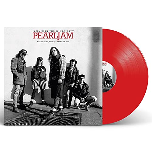 Pearl Jam “Jammin In The Windy City” red vinyl record with band photo.
