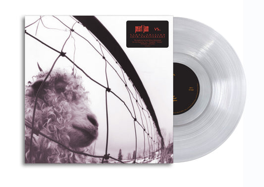 Pearl Jam Vs. 30th anniversary album cover with a sheep behind a wire fence.