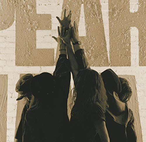 Pearl Jam "Ten" album cover: raised hands before a brick wall.