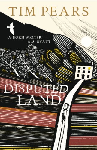 Book cover: "Disputed Land" with stylized landscape and bird illustration.