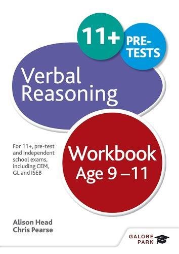 Verbal Reasoning Workbook Age 9-11 book cover with colored circles and text.