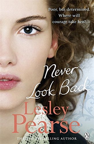 Book cover of "Never Look Back" by Lesley Pearse, featuring a young woman's face.