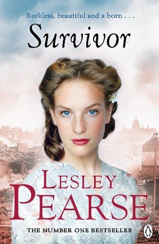 Book cover featuring a woman with blue eyes and brown hair, cityscape in background.