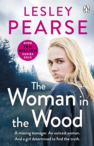 Book cover: woman with blonde hair, dark forest background.