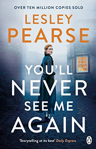 Book cover: woman in blue dress standing before a stone house.