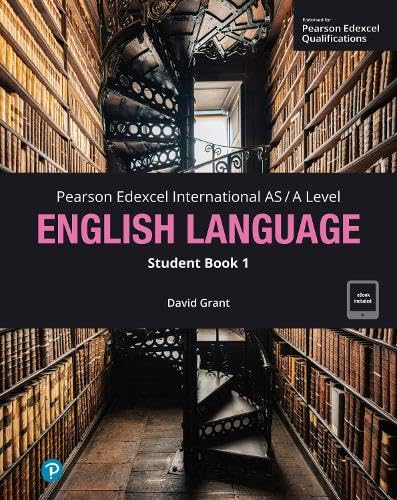 Textbook cover for Pearson Edexcel International AS/A Level English Language.