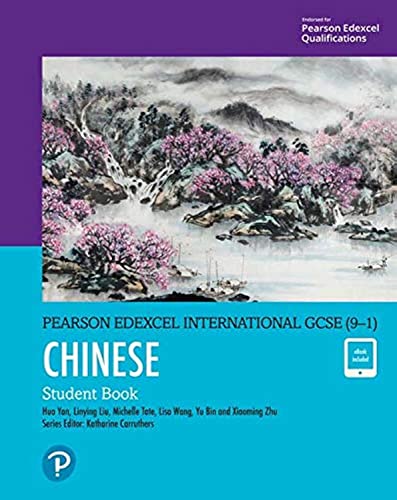 Textbook cover for Pearson Edexcel International GCSE Chinese, with landscape art.
