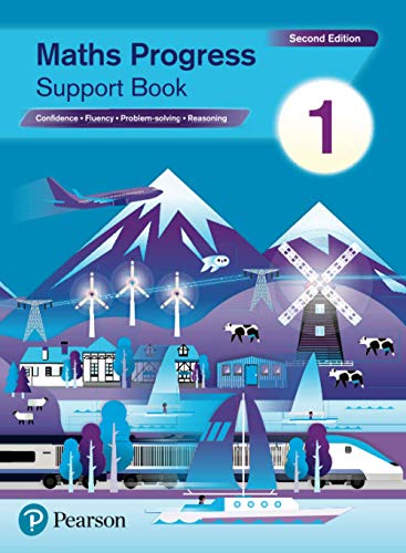 KS3 Maths Progress Support Book 1 cover with landscape illustration.
