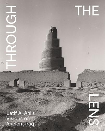 Black and white photo of a historic, stepped minaret in Iraq.