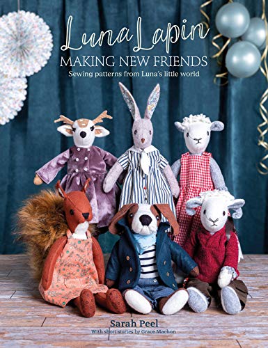 Book cover featuring handmade fabric animal toys and sewing patterns.