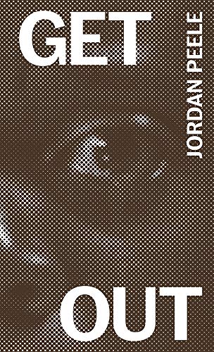 “Get Out” screenplay cover with halftone pattern and a shadowed eye.