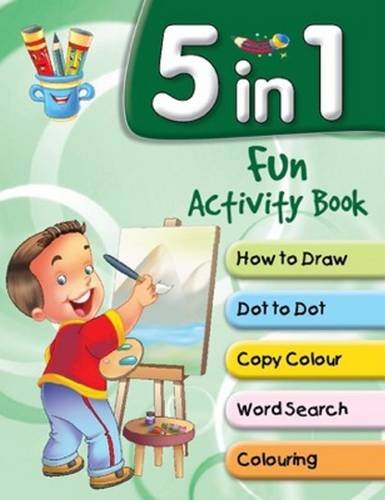 Children’s activity book cover with drawing, puzzles, and coloring themes.