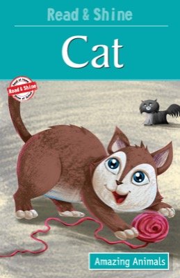 Book cover depicting a brown cat playing with a pink yarn ball.