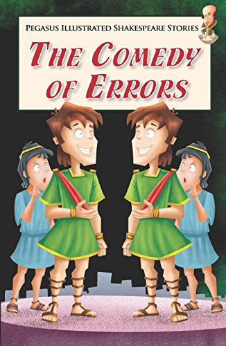 Book cover of "The Comedy of Errors" featuring identical twin illustrations.