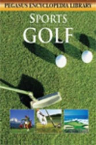 Book cover for "Golf" with golf balls, a putter, and course scenes.