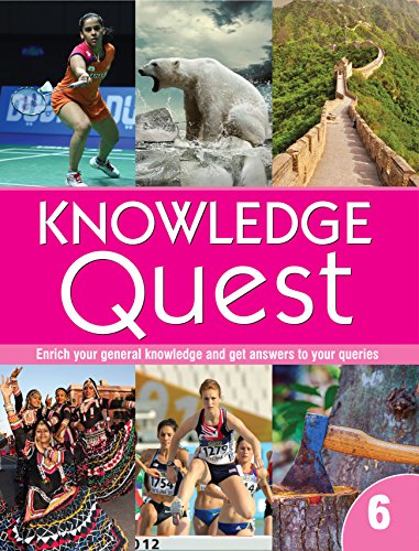 Book cover: "Knowledge Quest 6" with images of sports, nature, and landmarks.