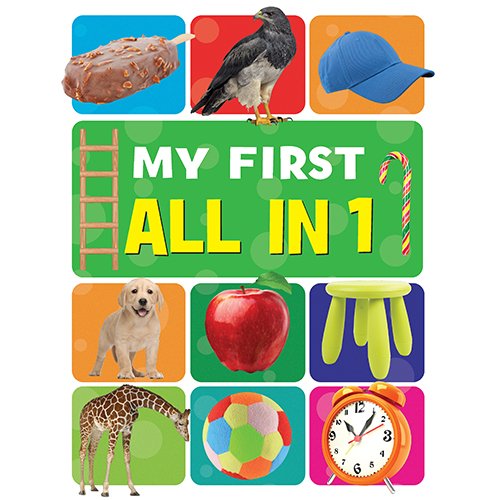 Colorful children’s learning book with images of everyday objects.