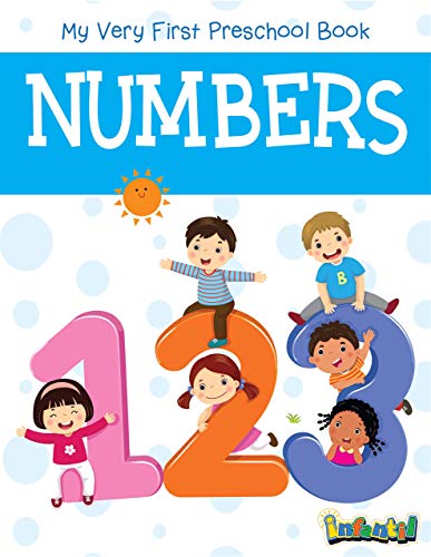 Book cover with colorful numbers one, two, and three and children.