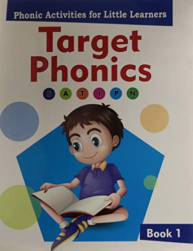 Book cover: "Target Phonics 1" with a child reading, colorful design.