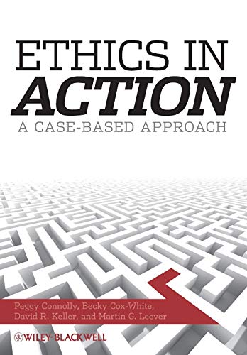 Book cover: "Ethics In Action" with a maze background.