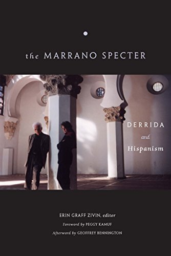 Book cover: "The Marrano Specter" with a photo of people in an archway.