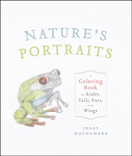 Cover of “Nature’s Portraits” coloring book featuring a red-eyed tree frog.