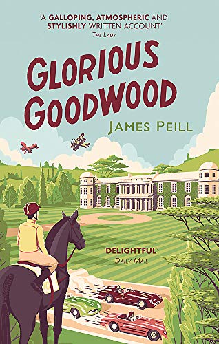 Book cover depicting a horse, race cars, and a stately home landscape.