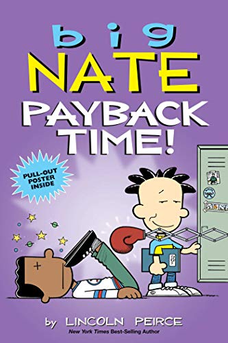 Book cover: "Big Nate" cartoon character near a locker and fallen figure.